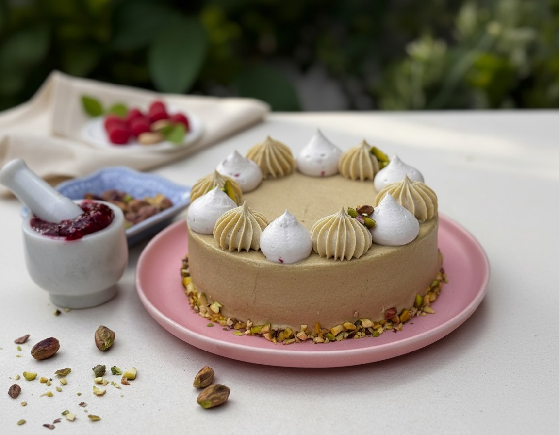 Pistachio Raspberry Cake Thumbnail