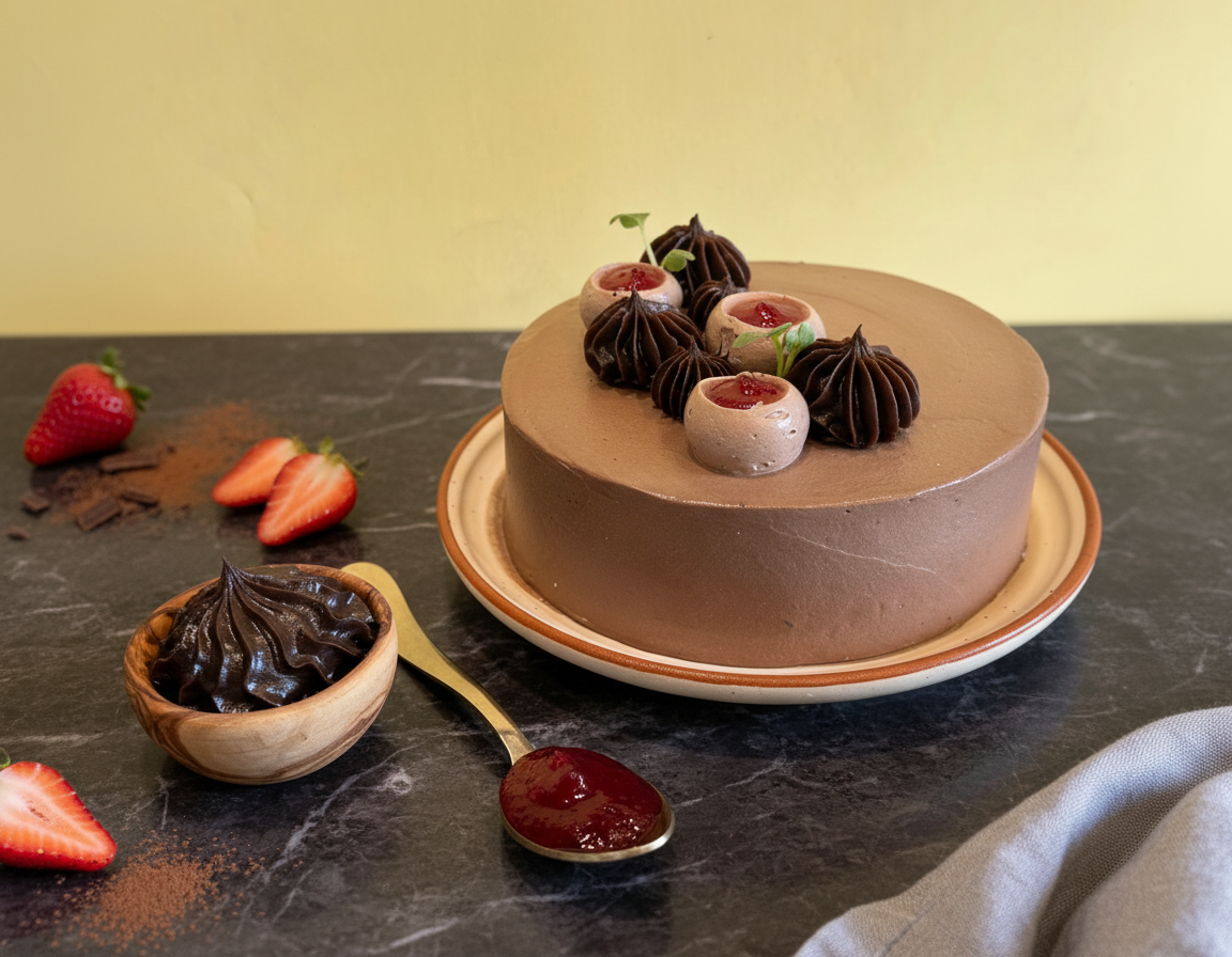 Chocolate Strawberry Mousse Cake